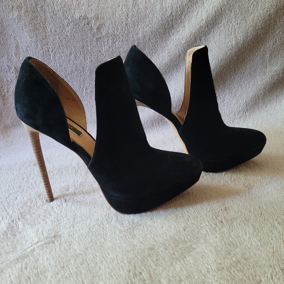 Rachel Zoe Lynette black suede heels size 9 - Picture 4 of 12